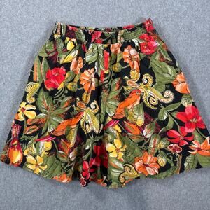 Vintage Connections Tropical Bird High Rise Shorts Women's Large 16/18 Elastic